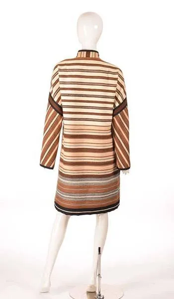 1960's Shireen McKee Haute Couture Striped Wool Coat