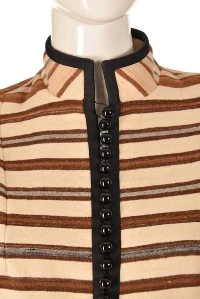 1960's Shireen McKee Haute Couture Striped Wool Coat