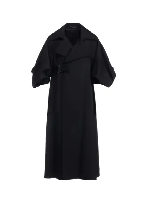 2/60 WOOL GABARDINE BALLOON SLEEVE COAT