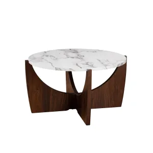 28" Round Coffee Table – Stylish Crossed Arch Base Perfect for Modern Living Room or Home Office