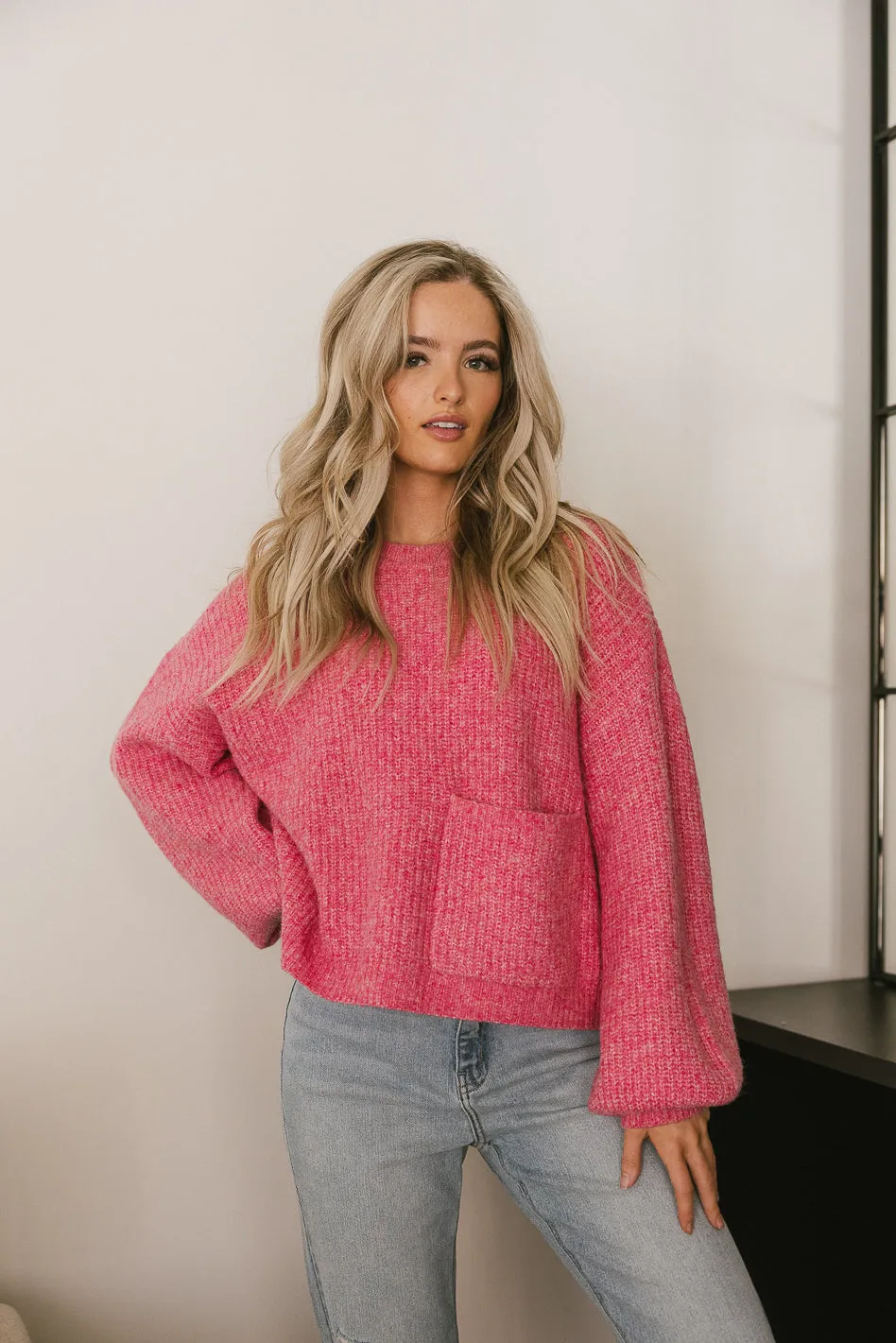 Aliyah Knit Sweater in Pink