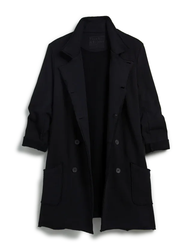 Belfast Sweatshirt Trench Coat | Black