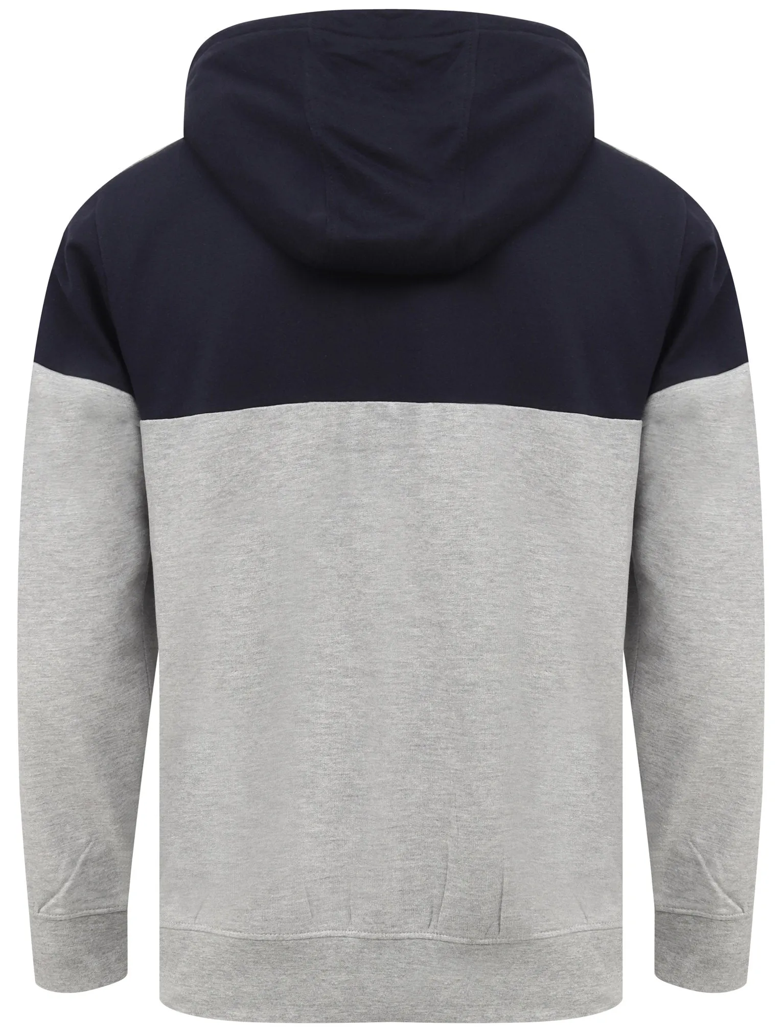 Berdi Colour Block Zip Through Hoodie in Navy - Dissident