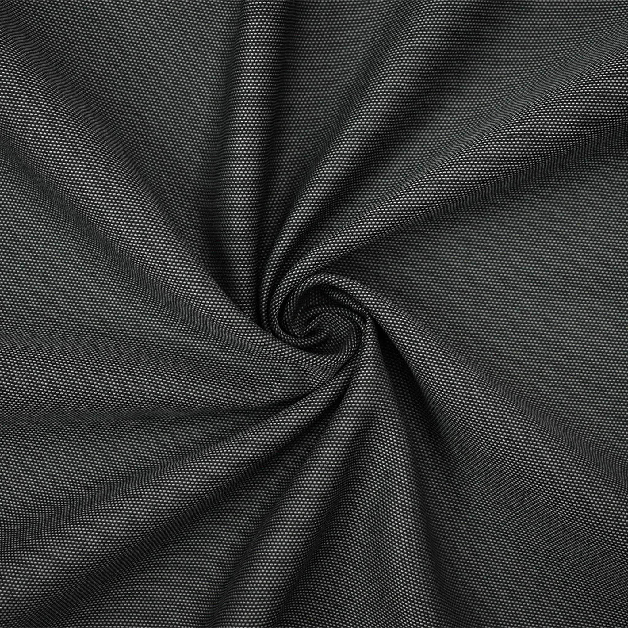 Black-Gray  Poly Wool Dobby Woven Shirting Fabric