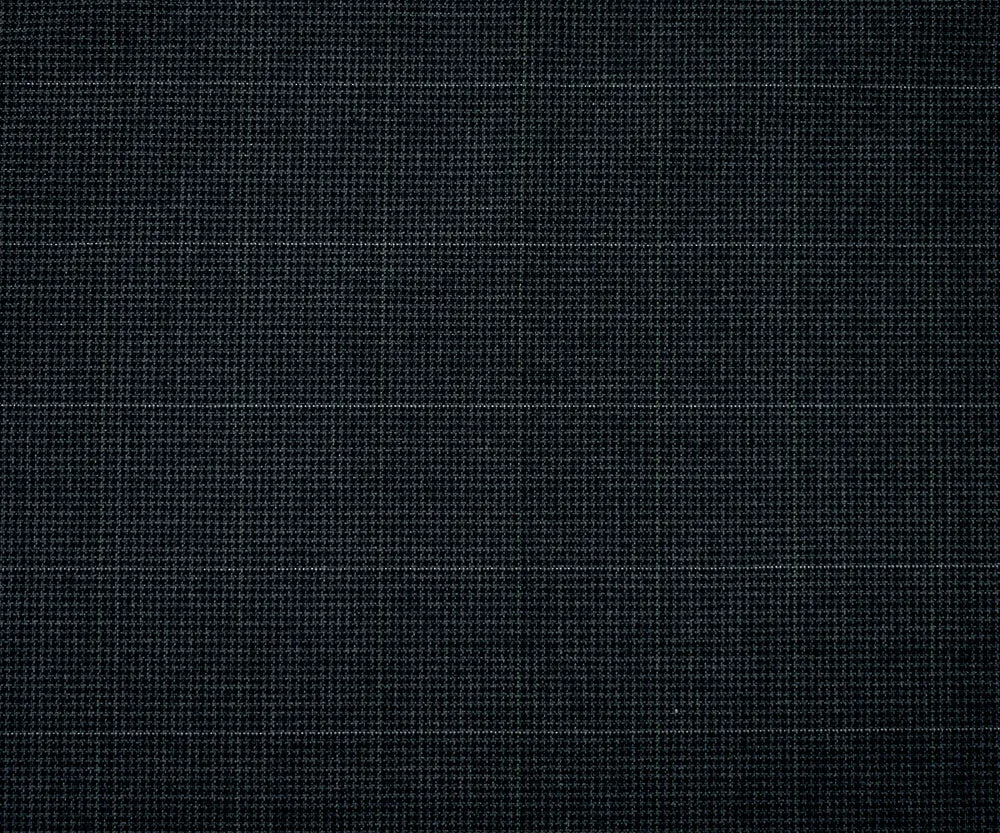 Black-Gray Polyester-Wool Houndstooth Check Shirting Fabric