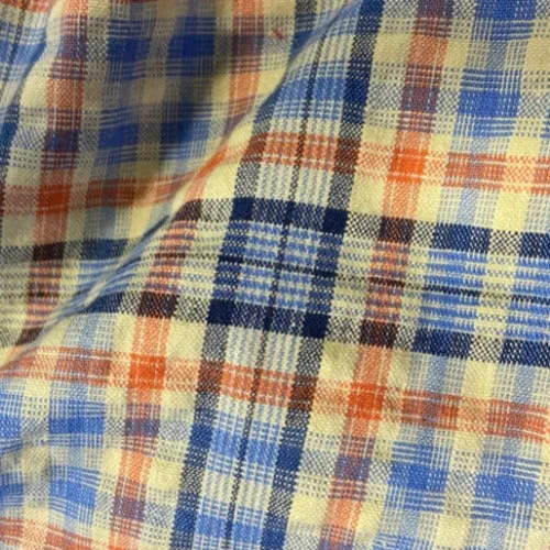 Blue/Orange | STRETCH Seersucker Shirting - SKU 6824B #S156A