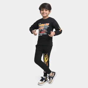 Boys Fleece 2 Piece Suit Hot wheels - BLACK