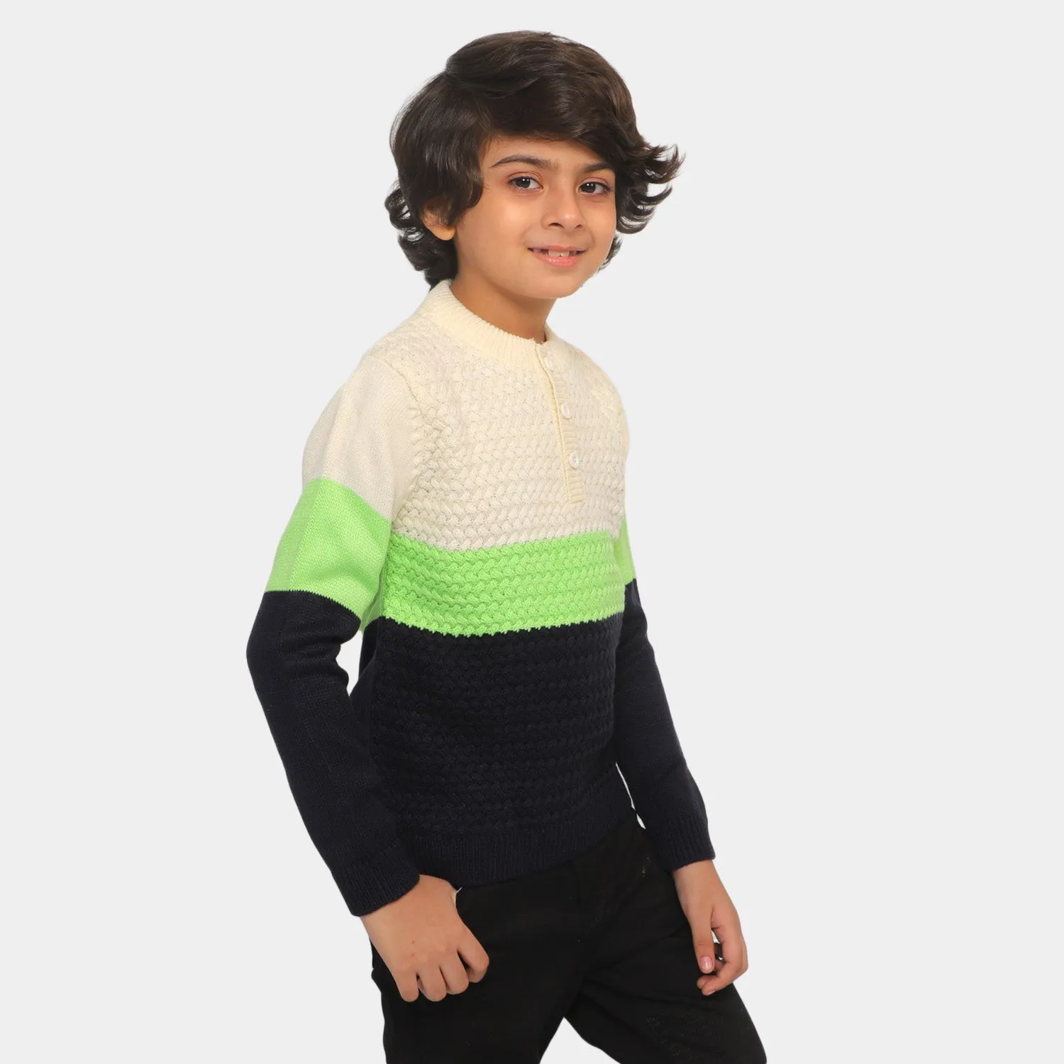 Boys Sweater BPO1-22 - Navy/White