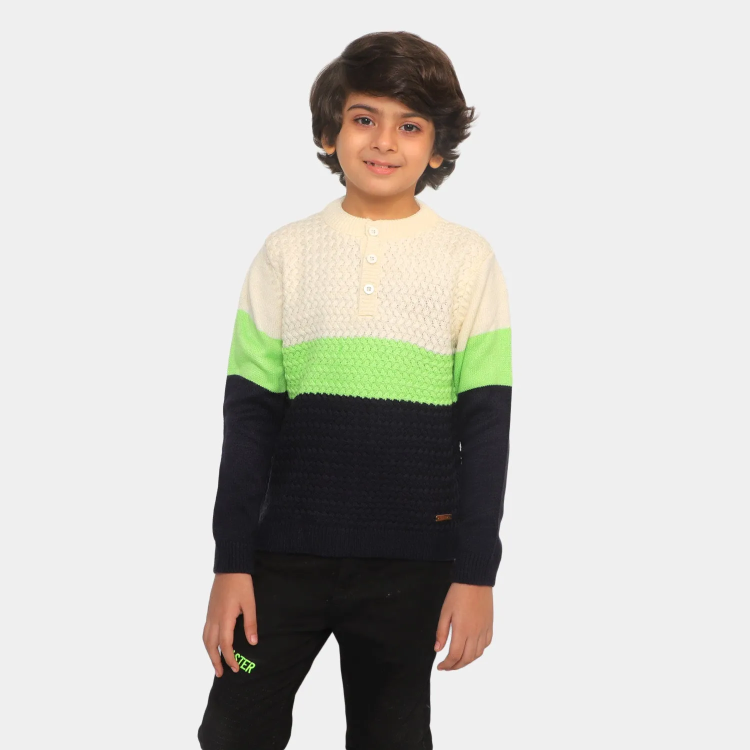 Boys Sweater BPO1-22 - Navy/White