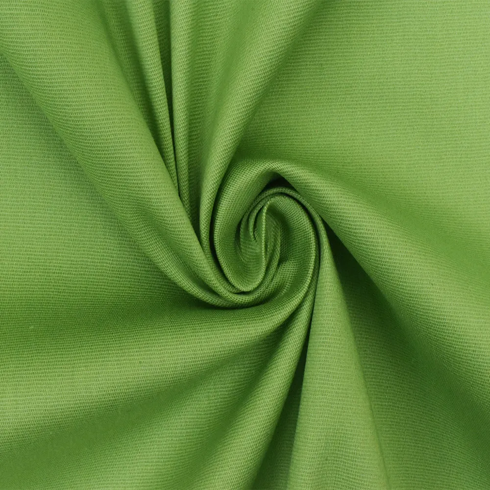 Bud Green Solid Stretch Cotton Poplin Woven Fabric