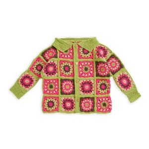 Caron Bright & Bold Crochet Granny Square Cardigan