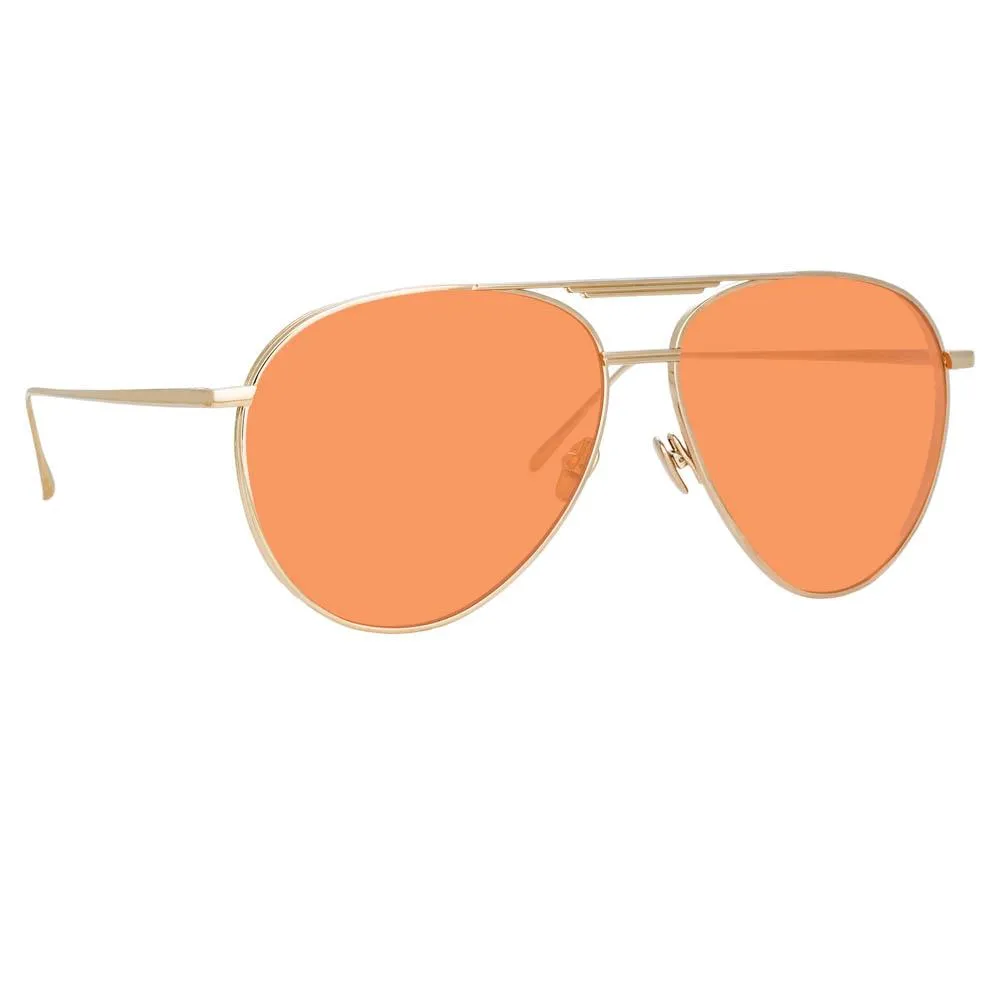 Carter Aviator Sunglasses in Light Gold