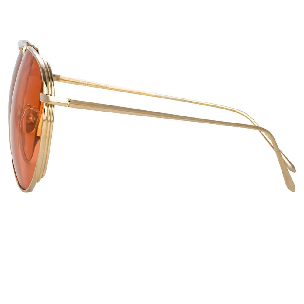 Carter Aviator Sunglasses in Light Gold