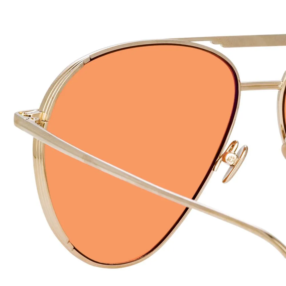 Carter Aviator Sunglasses in Light Gold