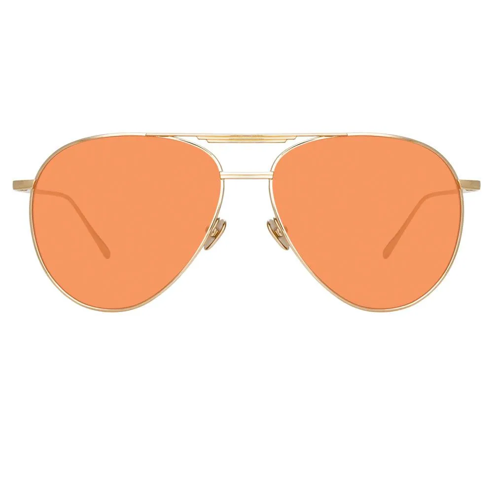 Carter Aviator Sunglasses in Light Gold