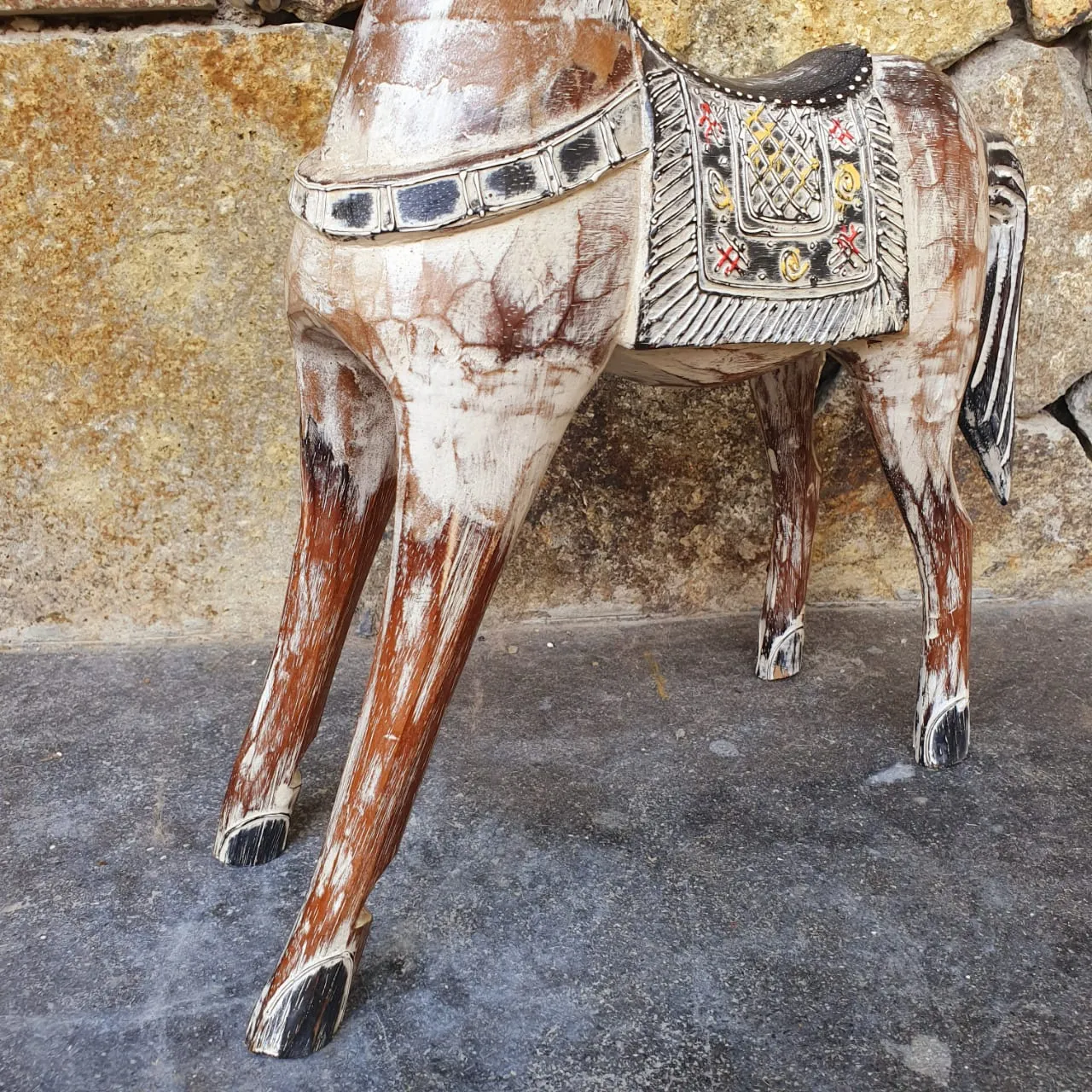 Carved Wooden Antique Horse