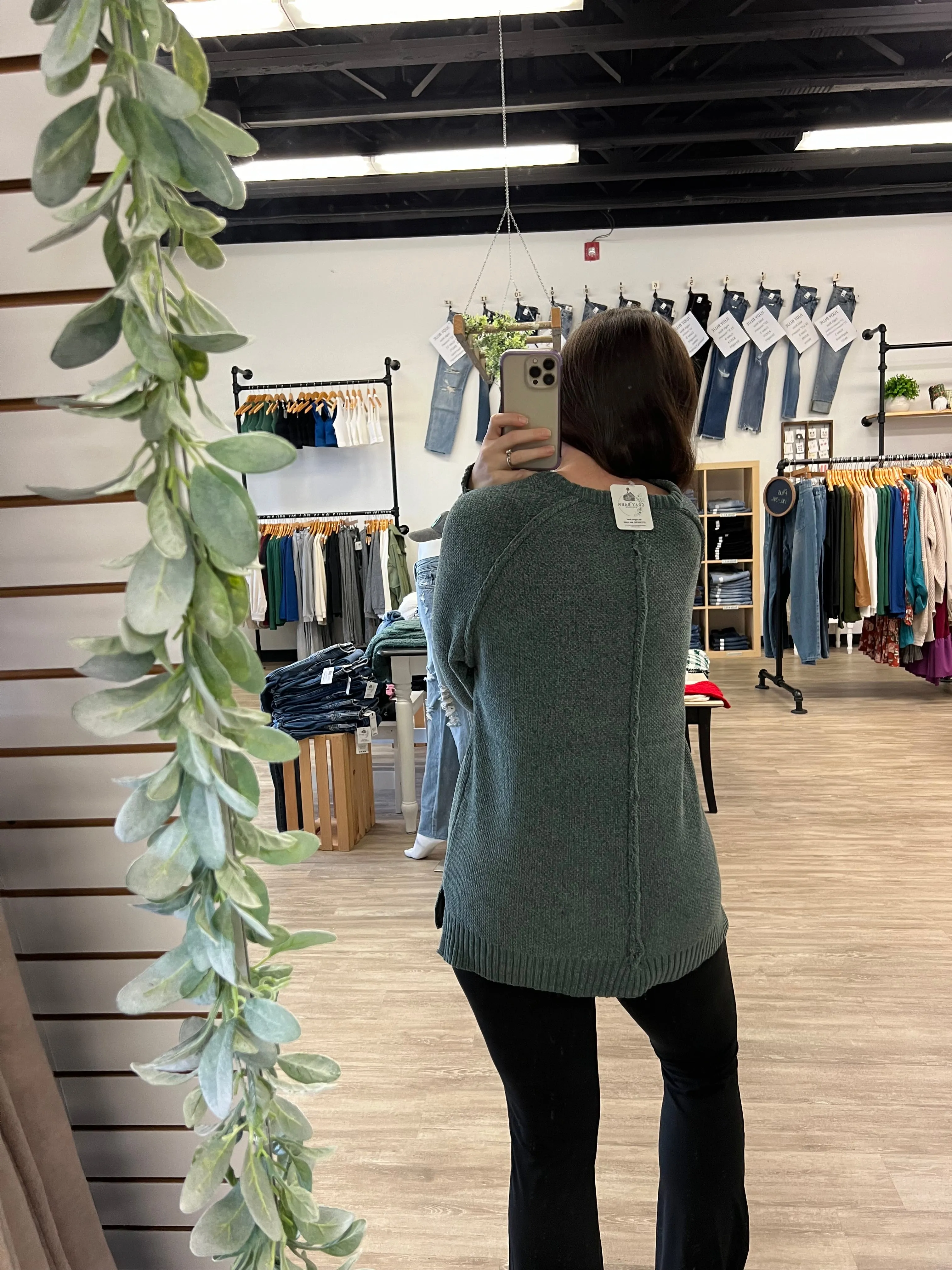 Chenille Raglan Sweater in Ash Jade