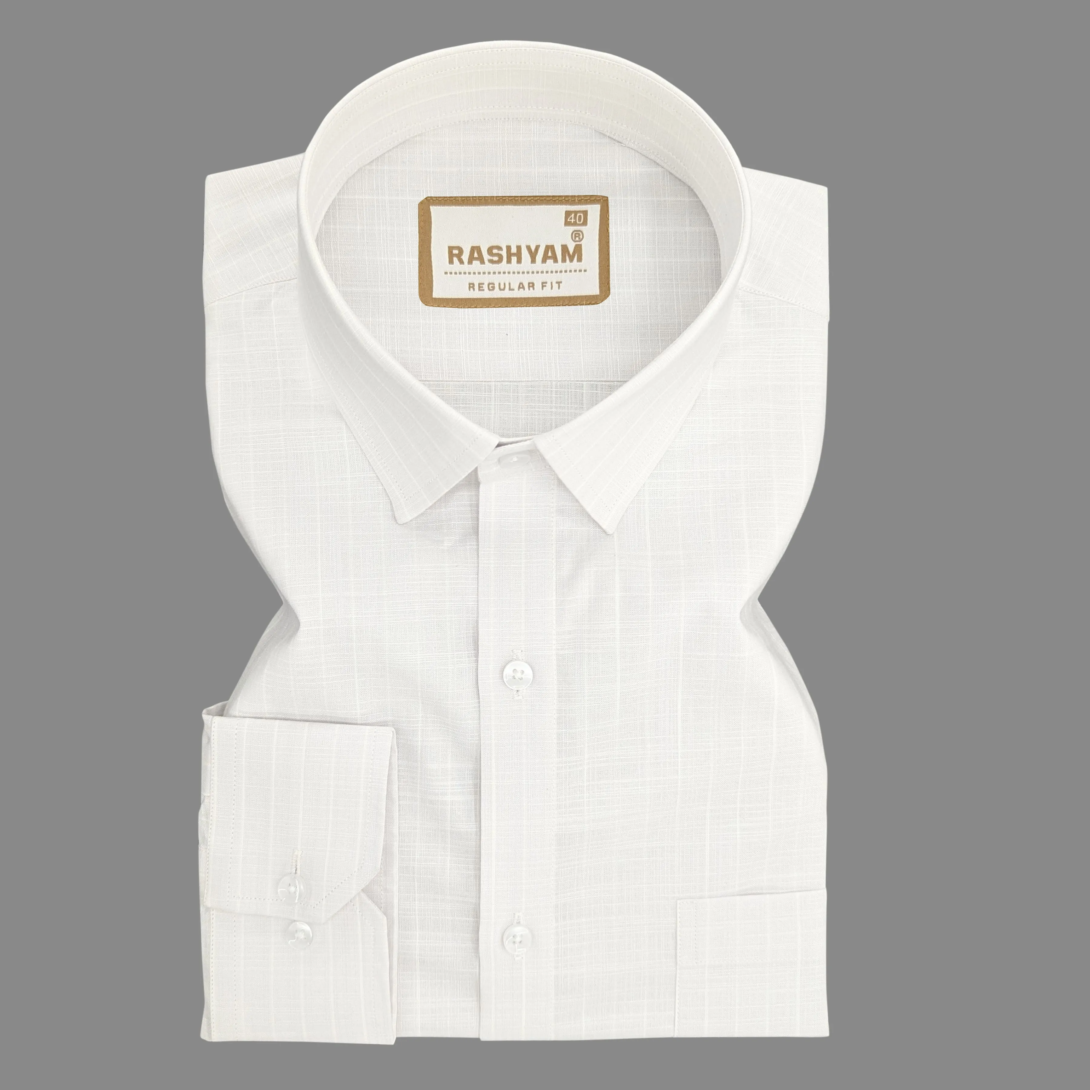 Chianti Premium Cotton White Light Line Formal Shirt For Men