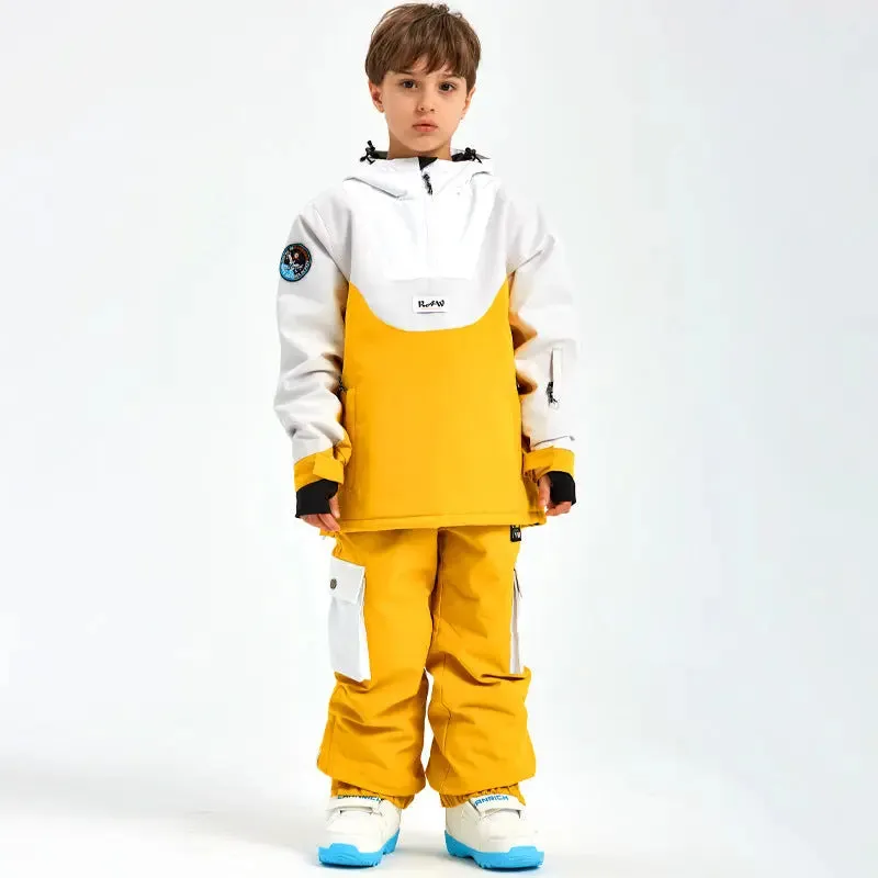 Children Anorak Snow Jacket & Pants Set Loose Fit Outwear