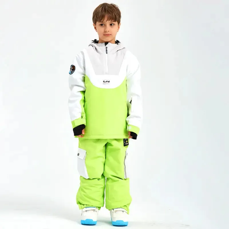 Children Anorak Snow Jacket & Pants Set Loose Fit Outwear