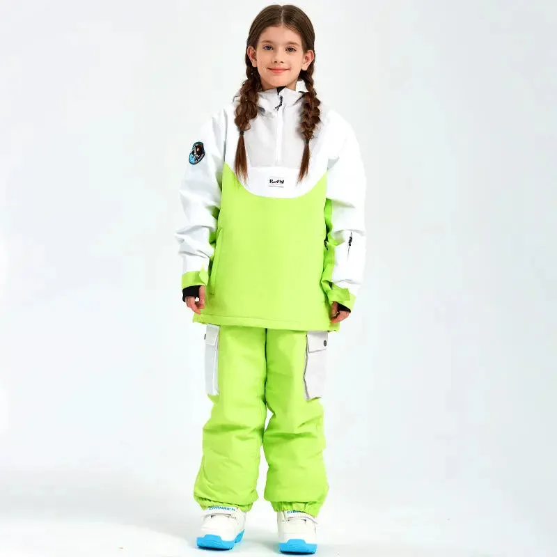 Children Anorak Snow Jacket & Pants Set Loose Fit Outwear