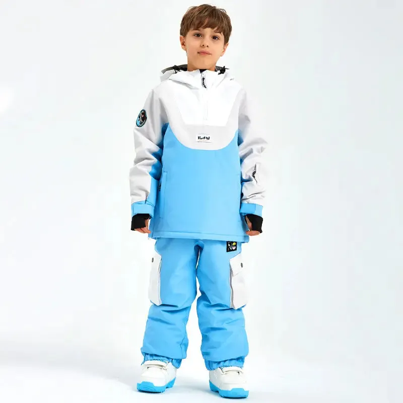 Children Anorak Snow Jacket & Pants Set Loose Fit Outwear