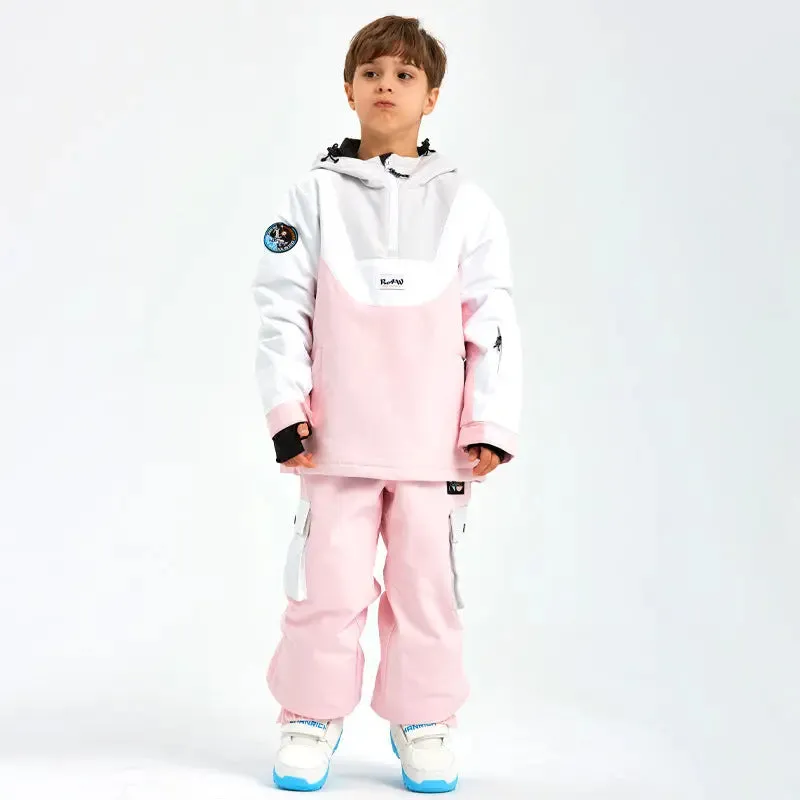 Children Anorak Snow Jacket & Pants Set Loose Fit Outwear