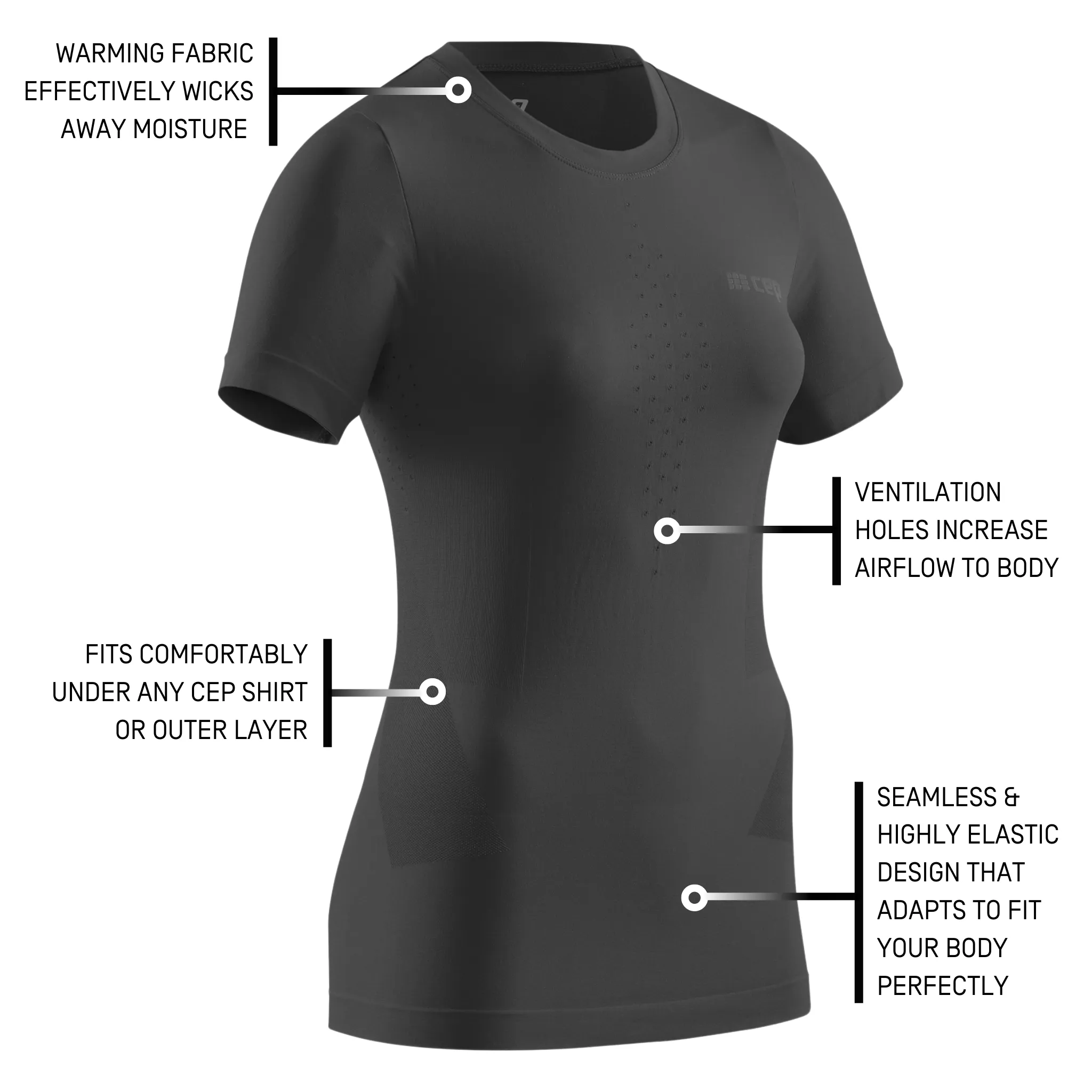 Cold Weather Short Sleeve Base Shirt, Women