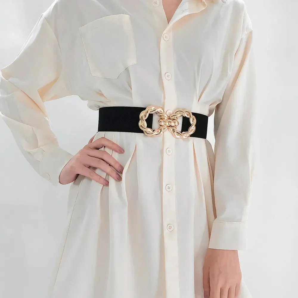 Decoration Round Metal Button down Belt