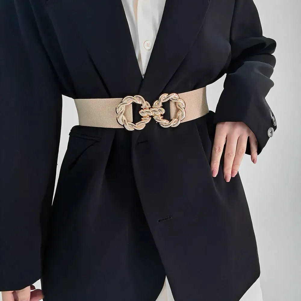 Decoration Round Metal Button down Belt