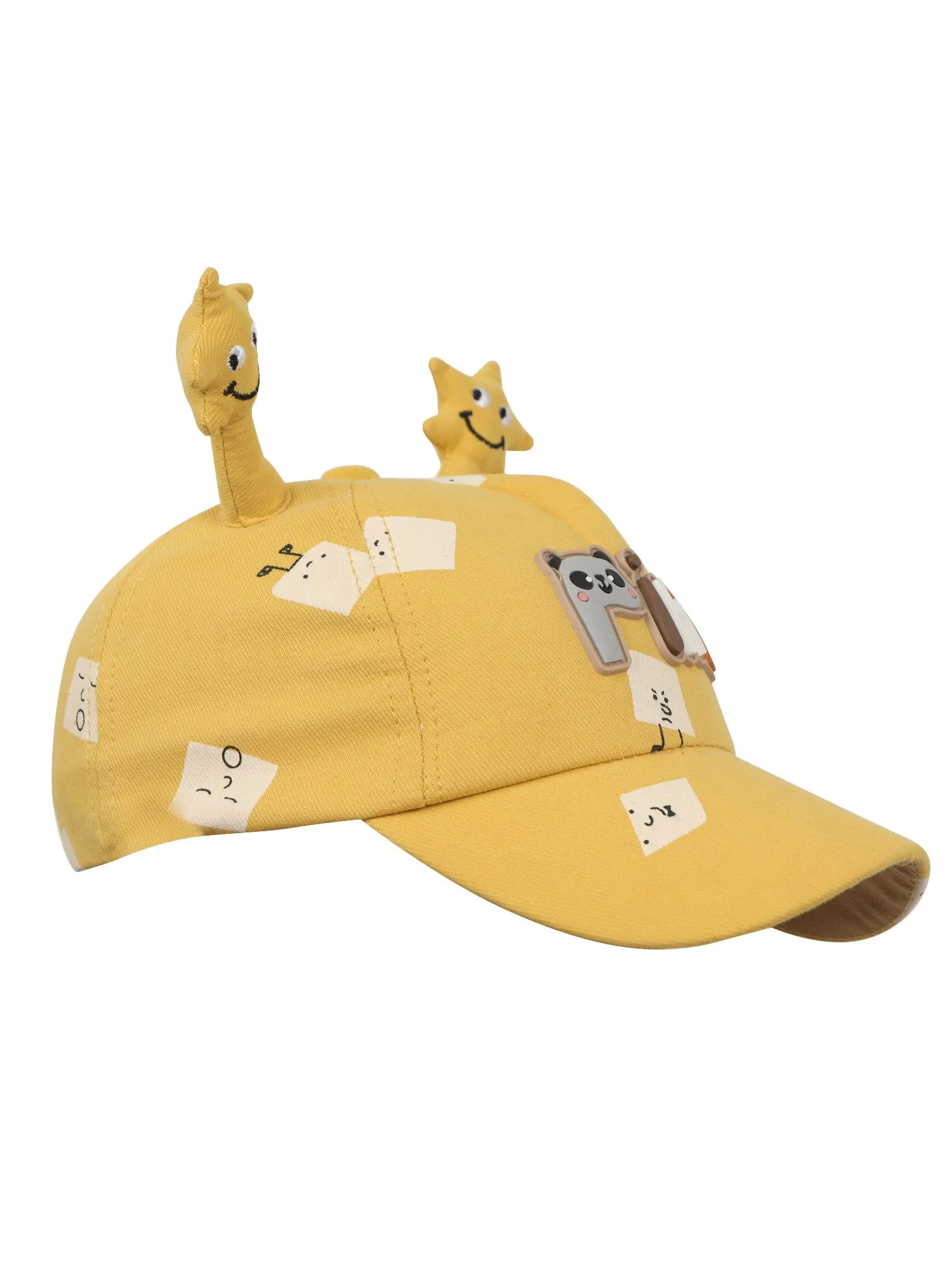 FabSeasons Cotton Cap for Boys & Girls with Antler, Fits for 1-4 years kids, Velcro adjustment at back