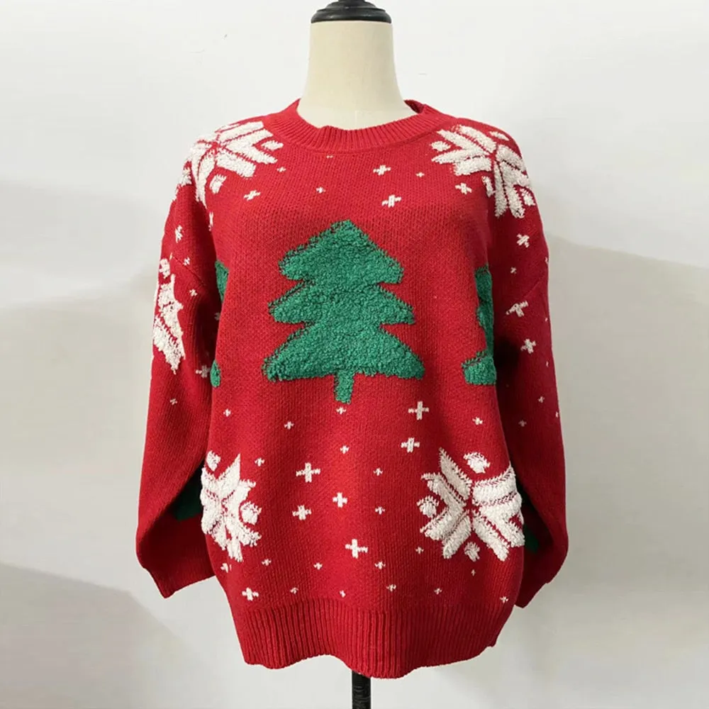 Festive Charm O-Neck Pullover Christmas Sweater