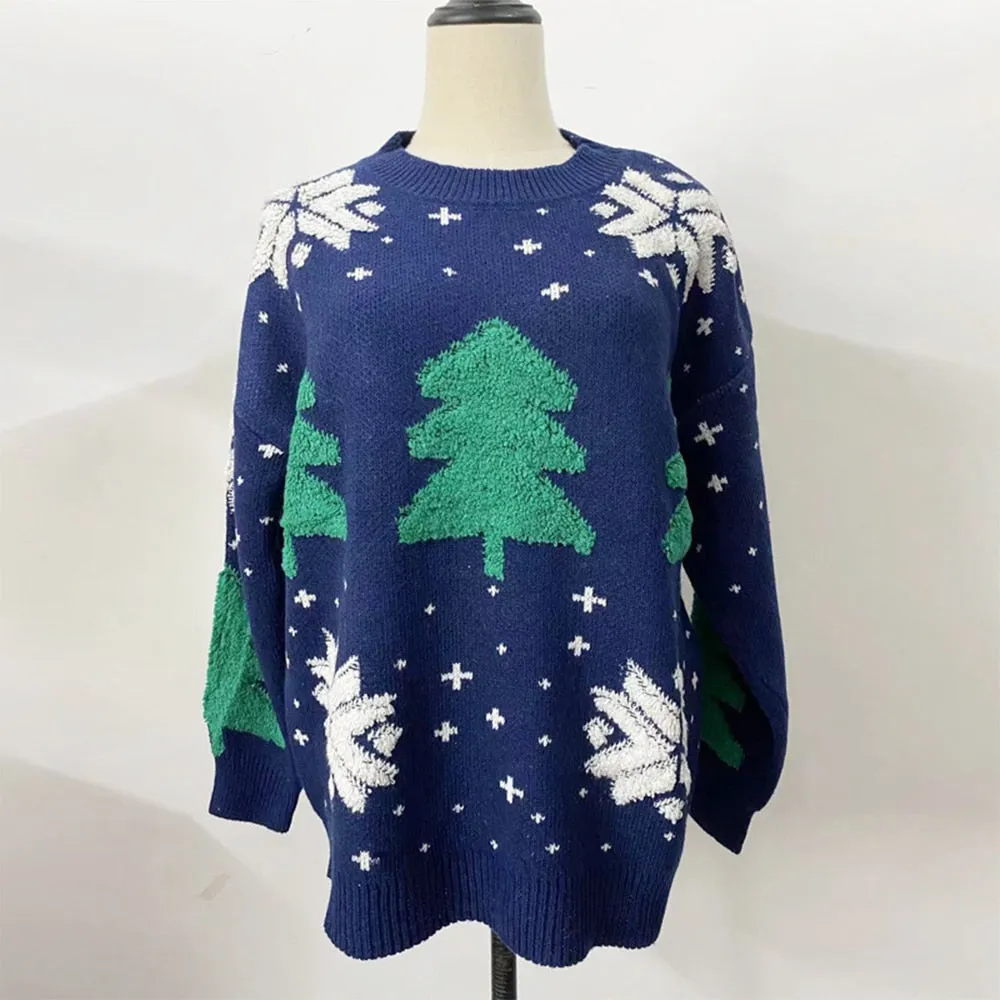 Festive Charm O-Neck Pullover Christmas Sweater