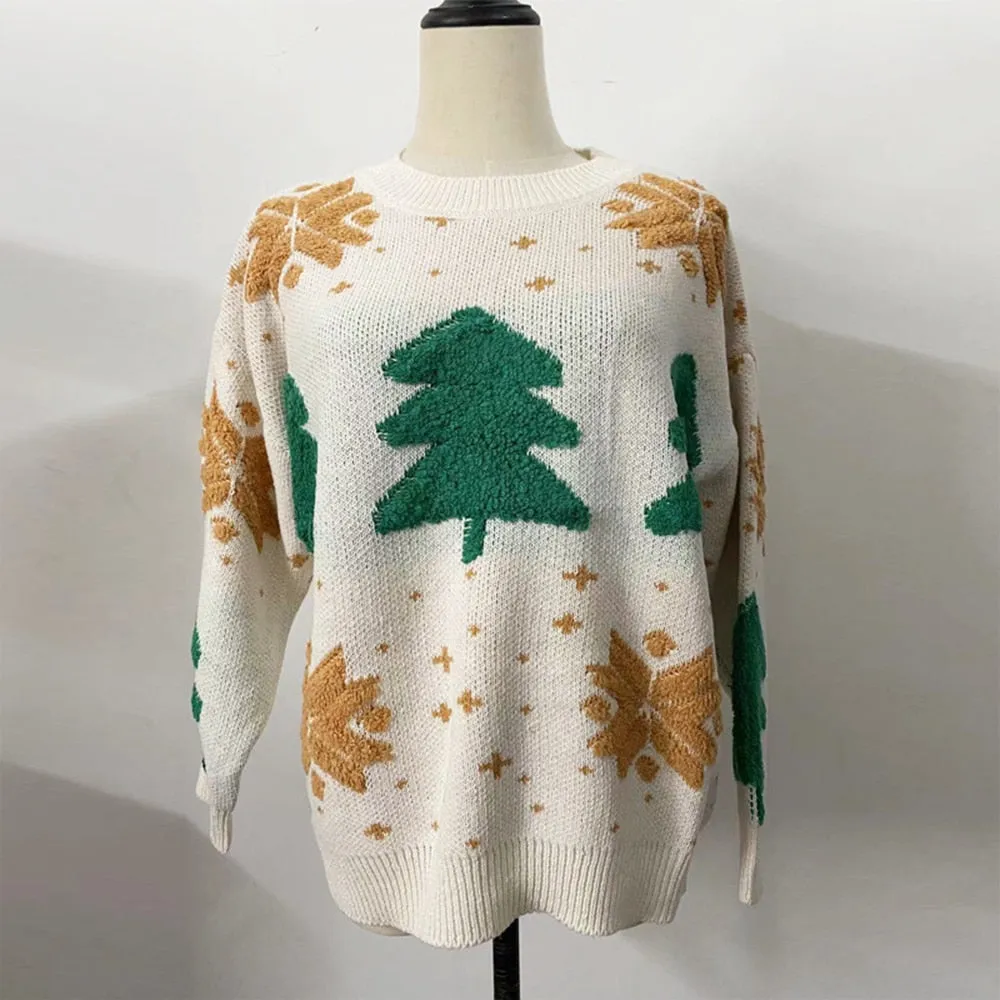 Festive Charm O-Neck Pullover Christmas Sweater