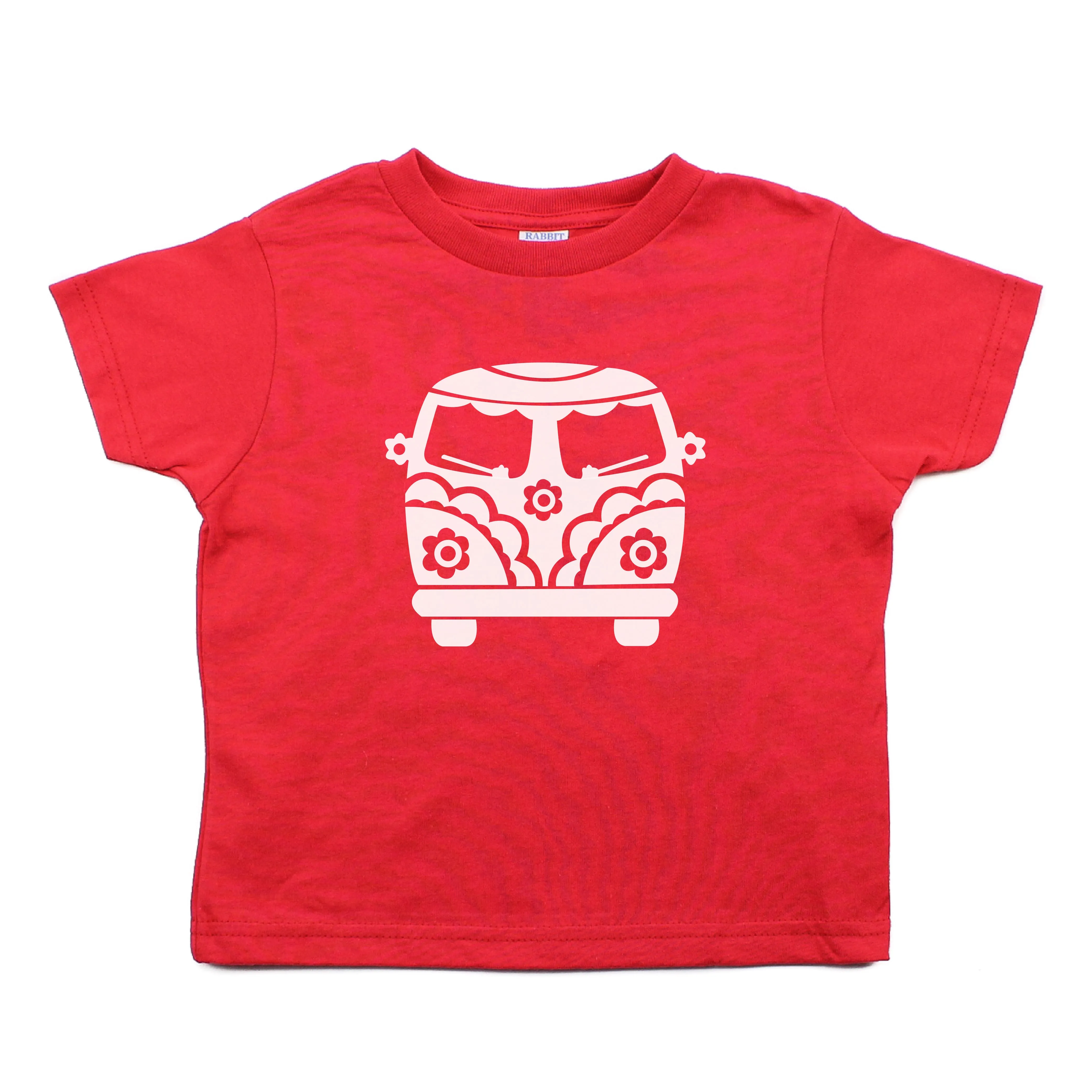 Flower Power Hippie Mini Bus Toddler Short Sleeve T-Shirt