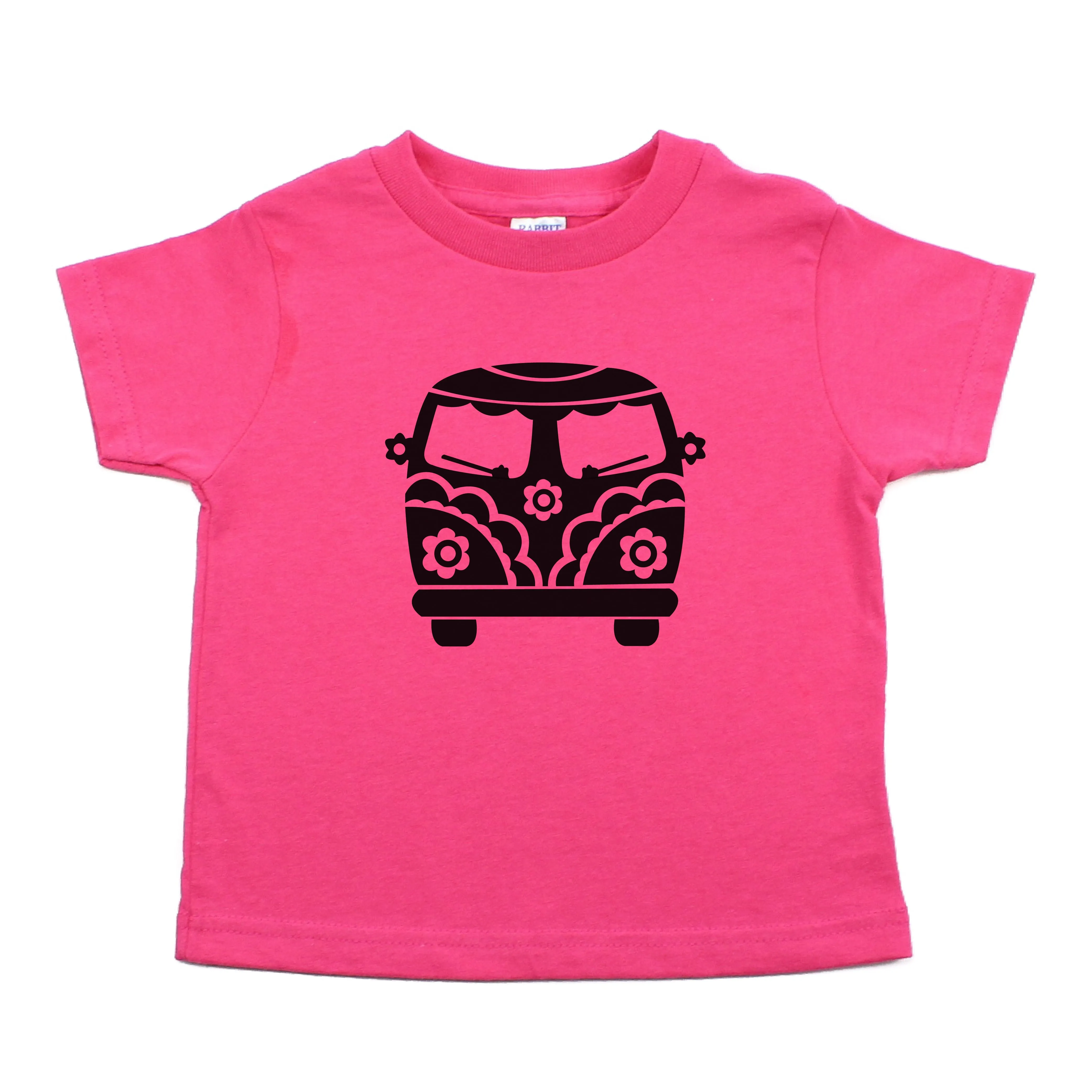 Flower Power Hippie Mini Bus Toddler Short Sleeve T-Shirt