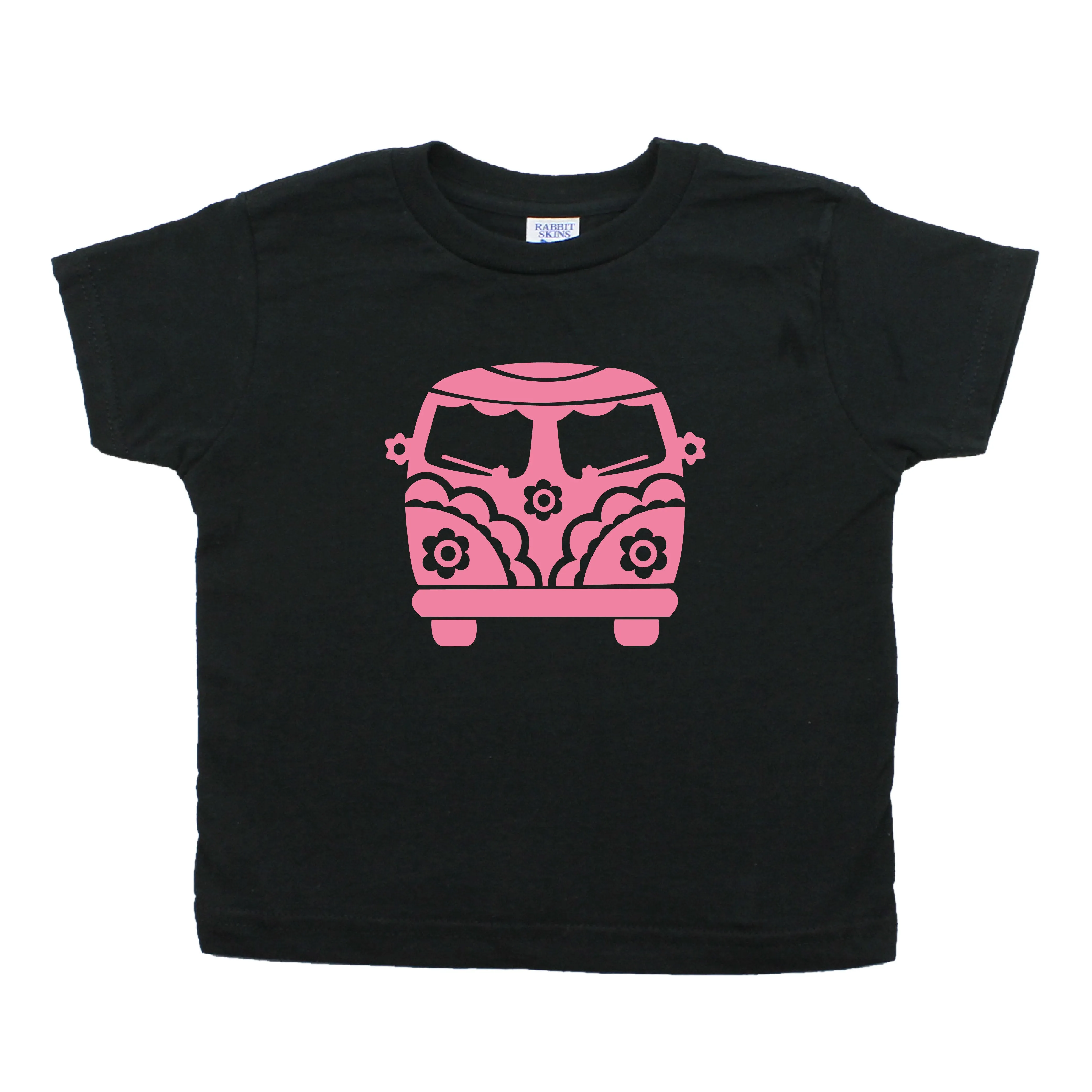 Flower Power Hippie Mini Bus Toddler Short Sleeve T-Shirt