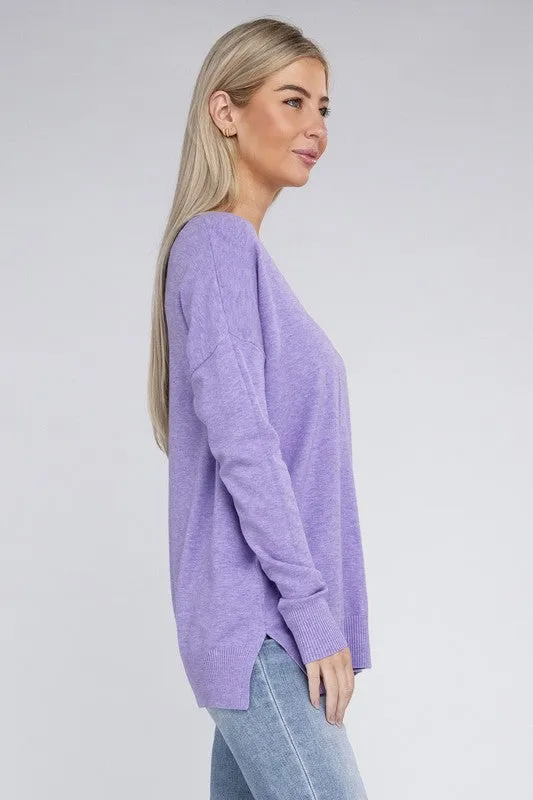 Garment Dyed Front Seam Sweater