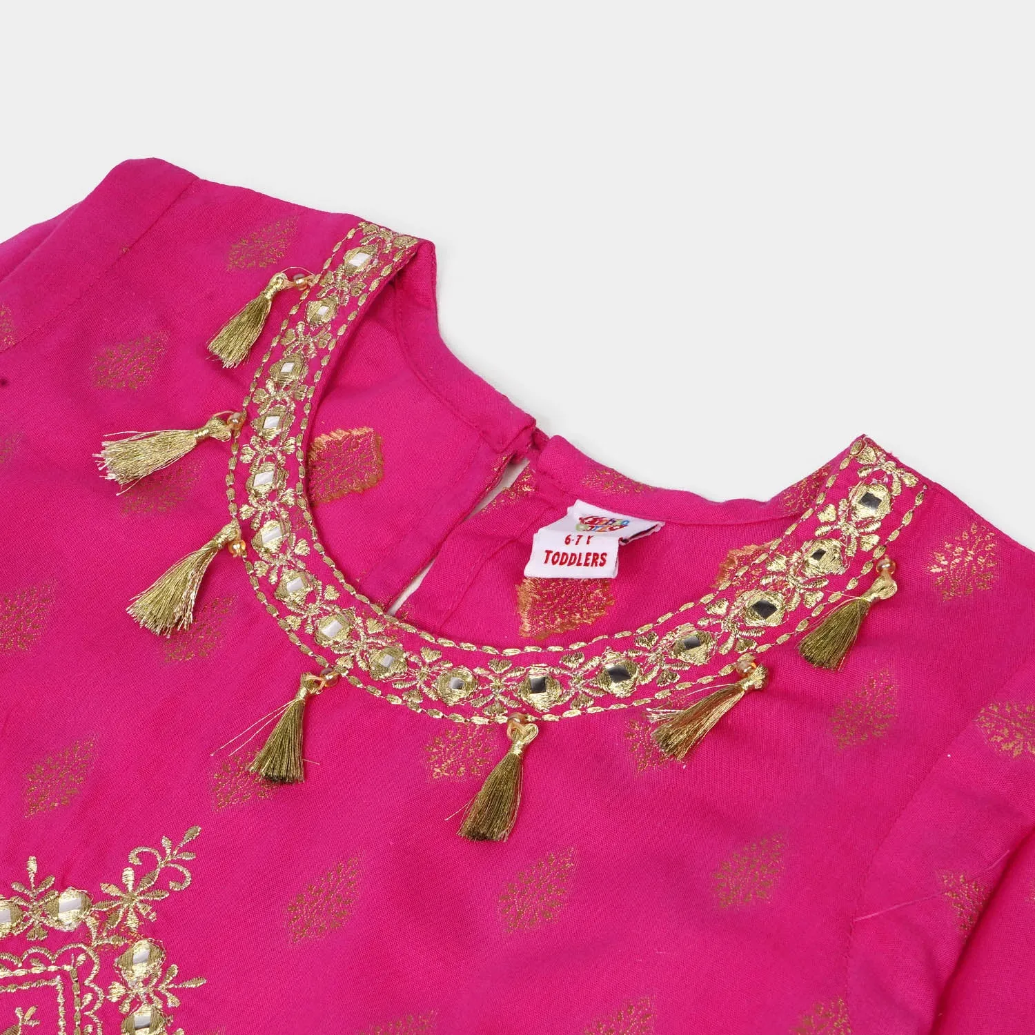 Girls Cotton 2Pcs Suit Gul Naar - Magenta