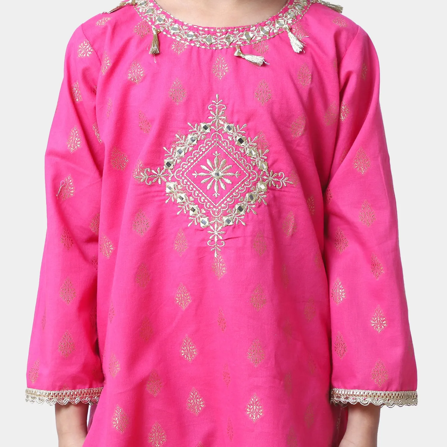 Girls Cotton 2Pcs Suit Gul Naar - Magenta