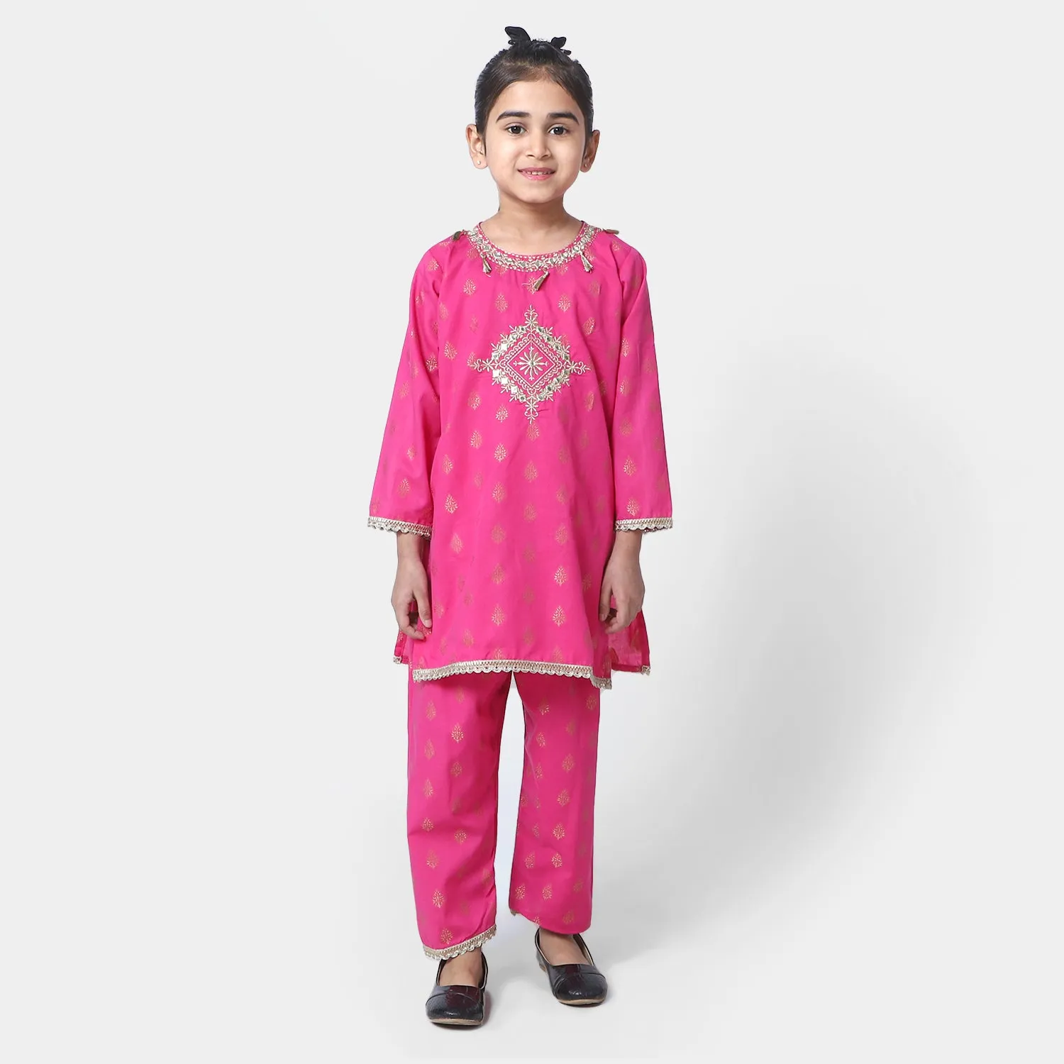 Girls Cotton 2Pcs Suit Gul Naar - Magenta