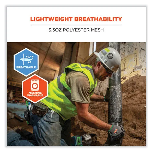 Glowear 8210hl-s Single Size Class 2 Economy Mesh Vest, Polyester, 4x-large, Lime, Ships In 1-3 Business Days