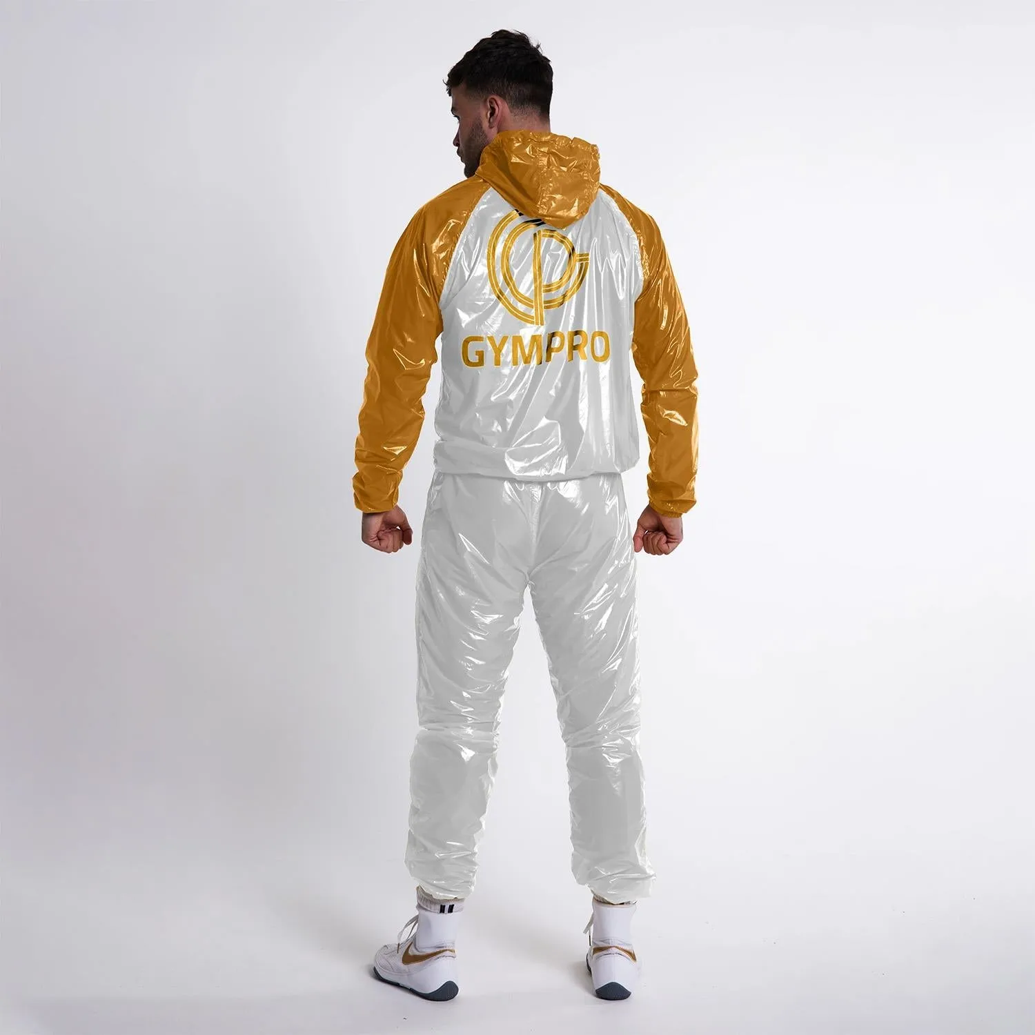 GymPro Sweat Suit, White/Gold