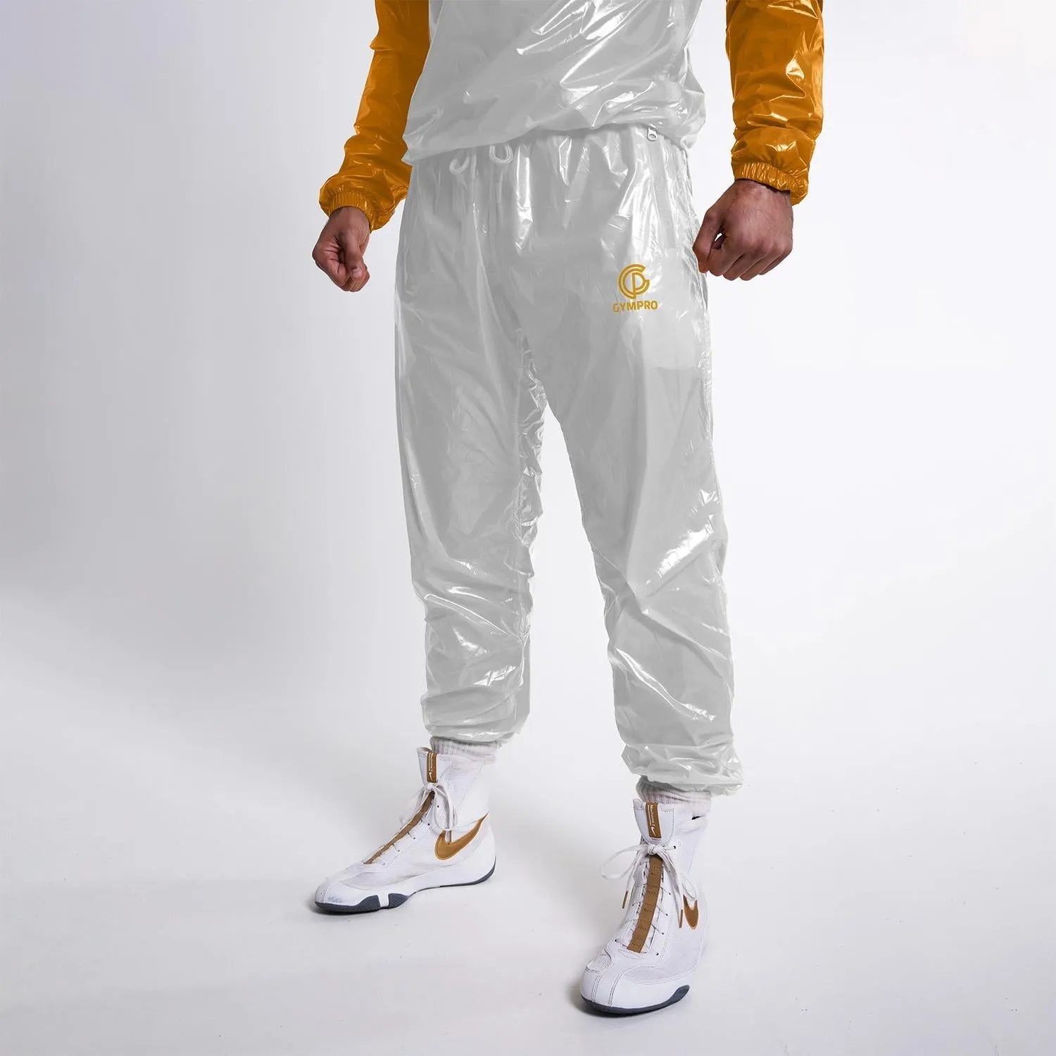 GymPro Sweat Suit, White/Gold