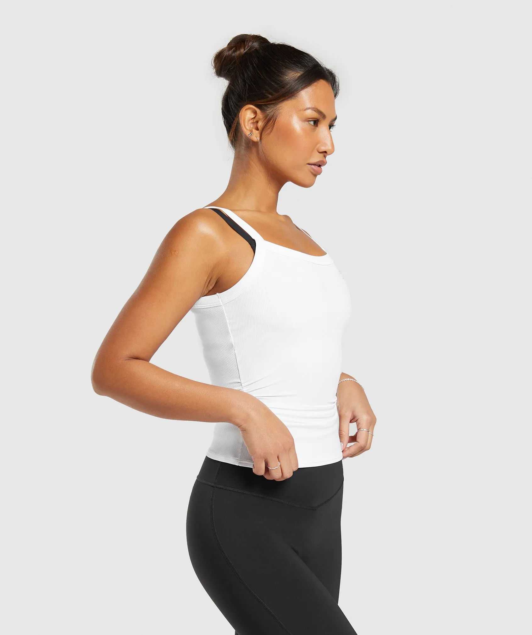 Gymshark Elevate Ruched Tank - White