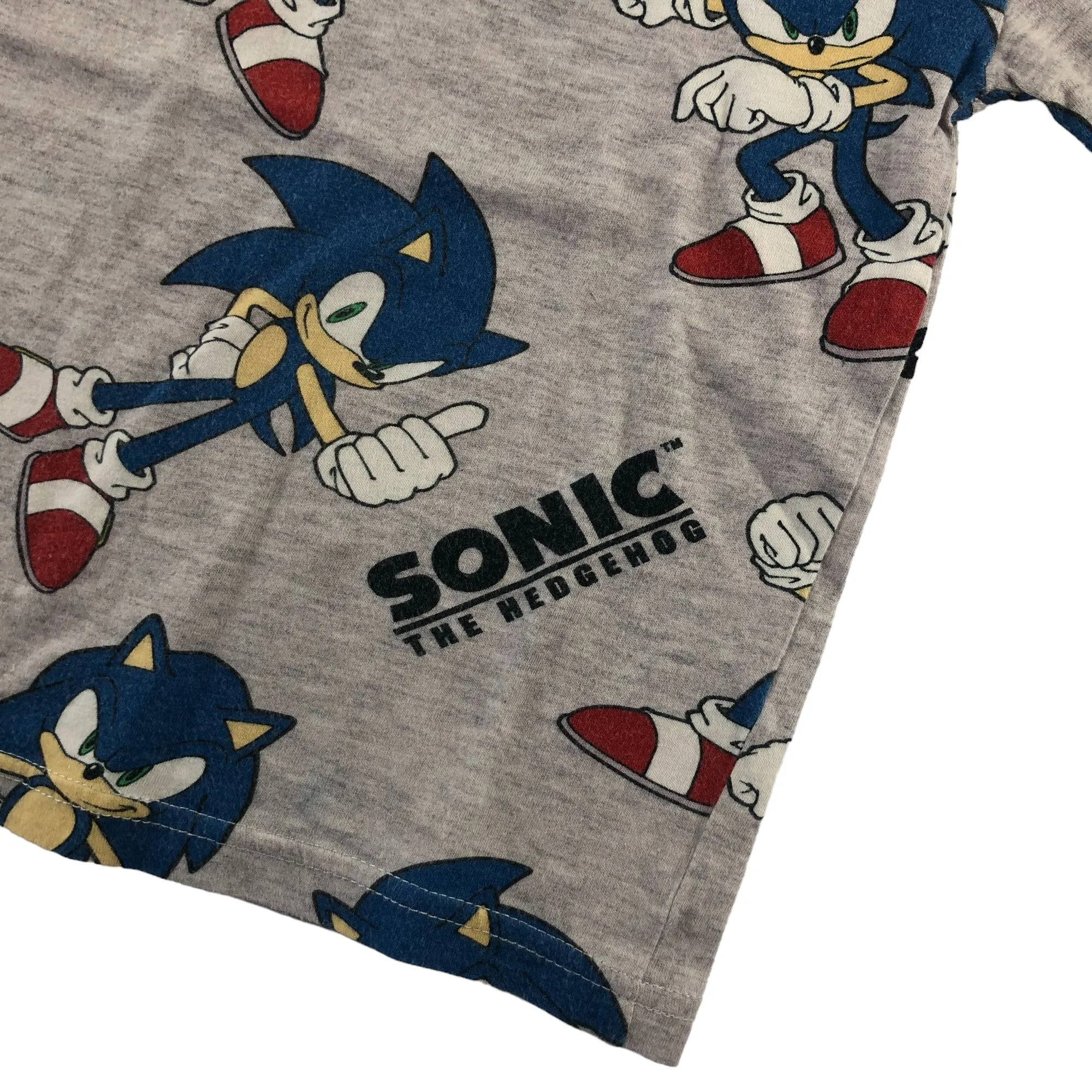 H&M t-shirt 4-5 years grey Sonic the Hedgehog short sleeve