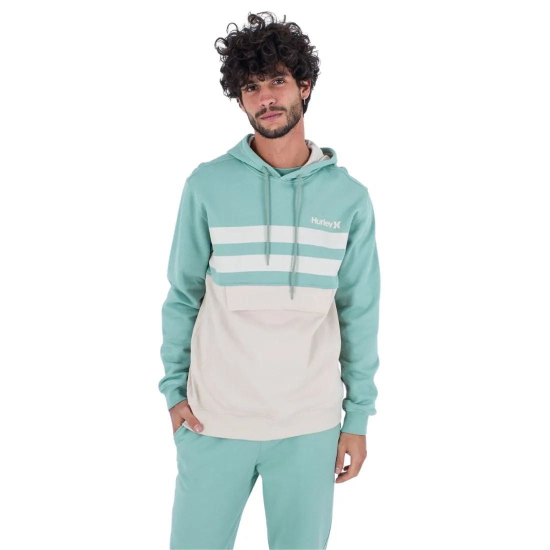 Hurley Oceancare Block Party Pullover Hoodie - Cilantro