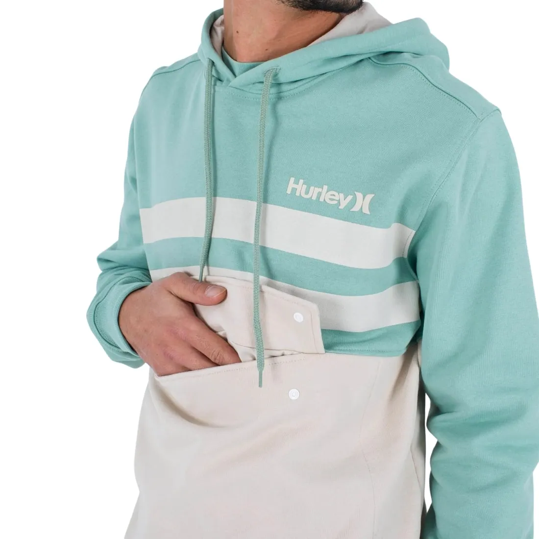 Hurley Oceancare Block Party Pullover Hoodie - Cilantro