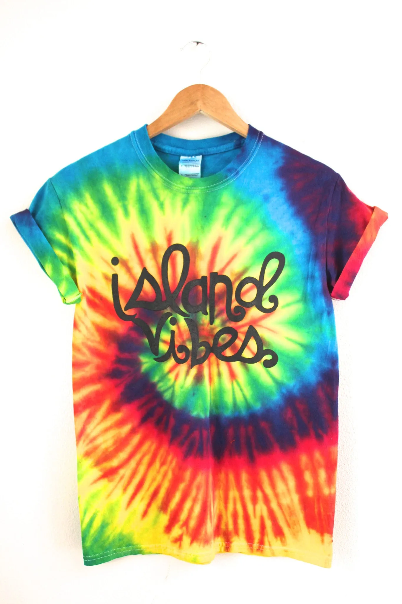 Island Vibes Rainbow Tie-Dye Graphic Unisex Tee