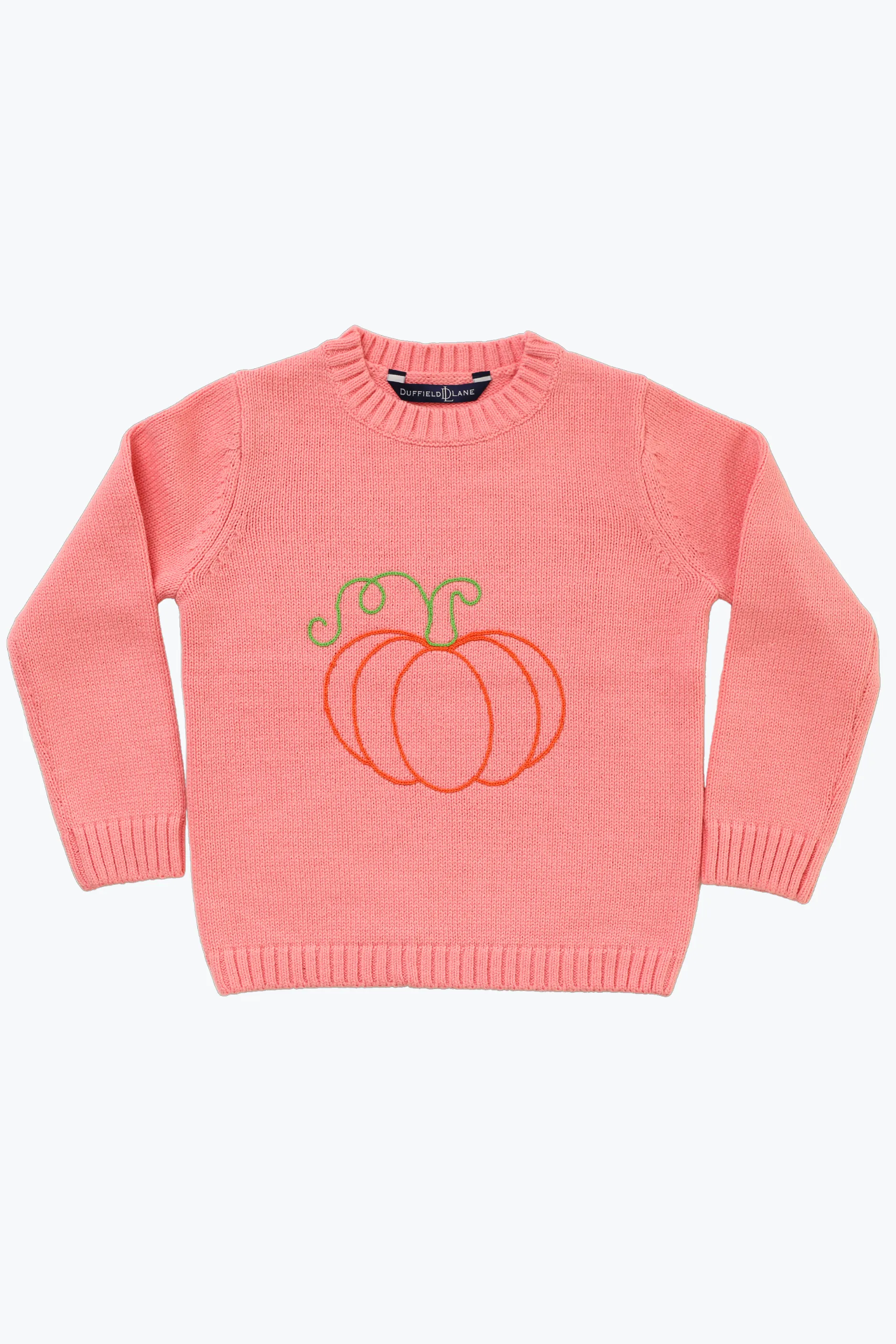 Kids Chain Stitch Pumpkin Crewneck